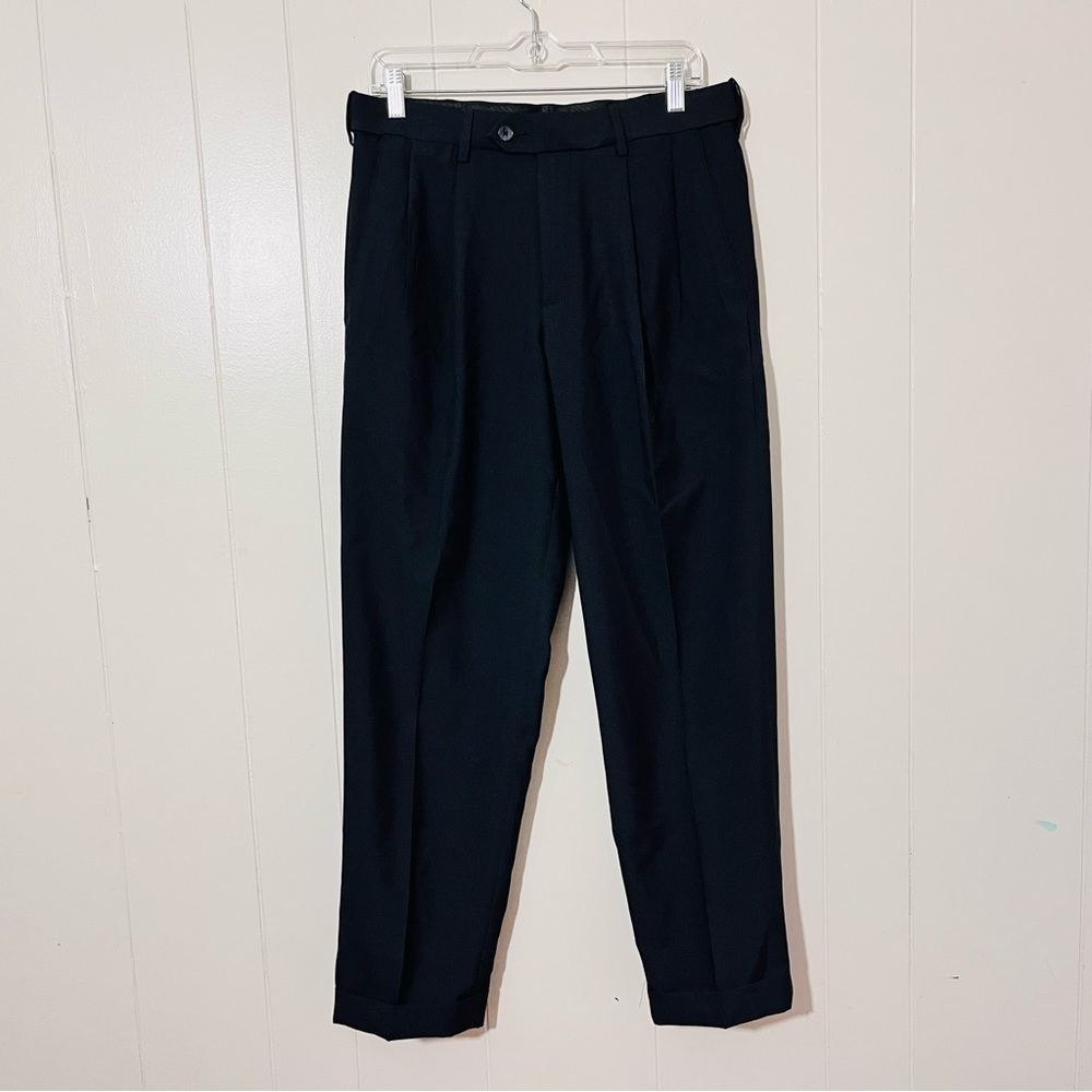 Croft & Barrow Dress Pants Flat Front Classic Fit Black Size 32x30 NWT